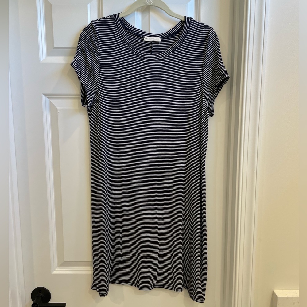 Navy and White Striped T-Shirt Dress